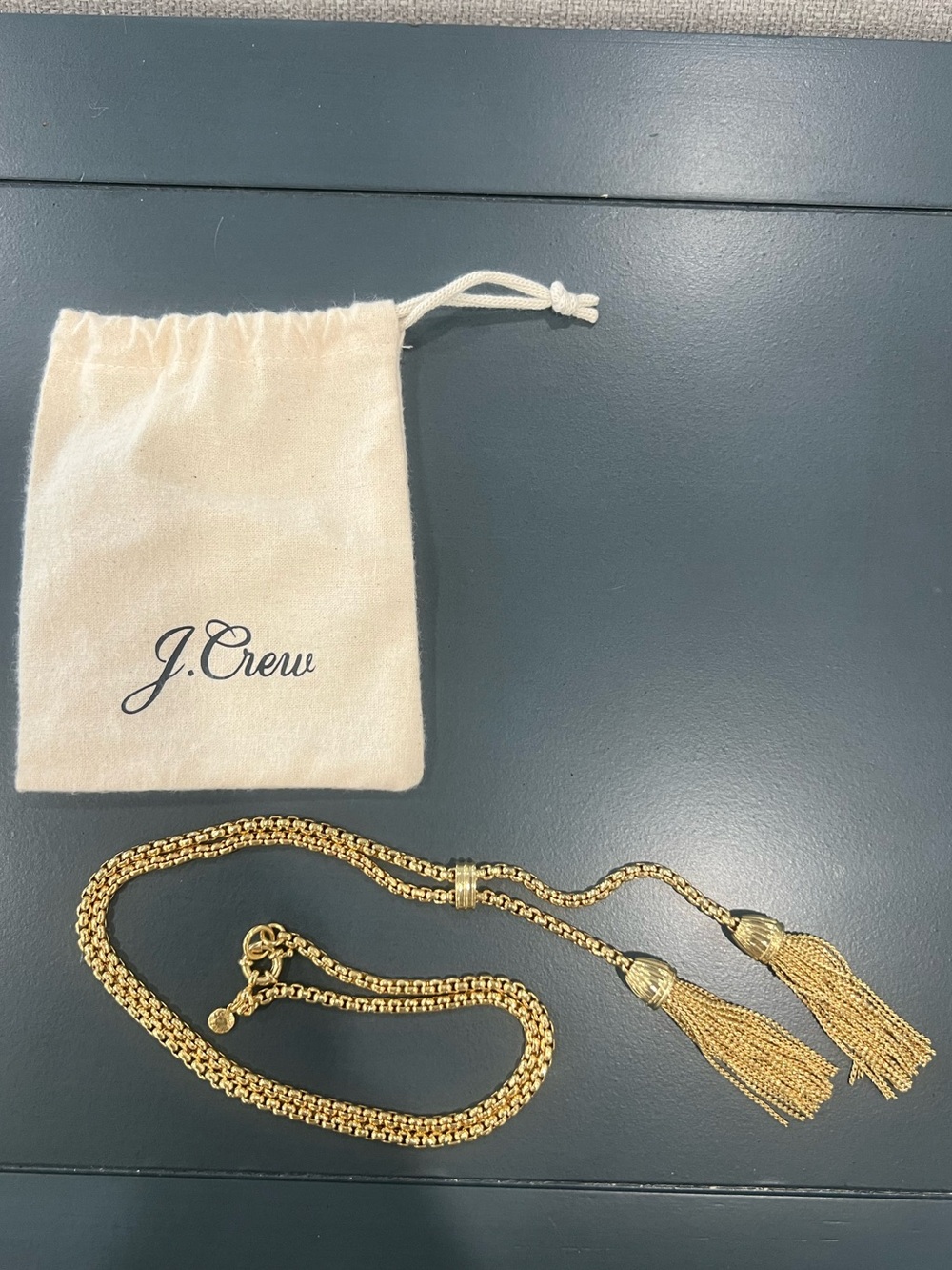 J. Crew Gold Tassel Chain necklace